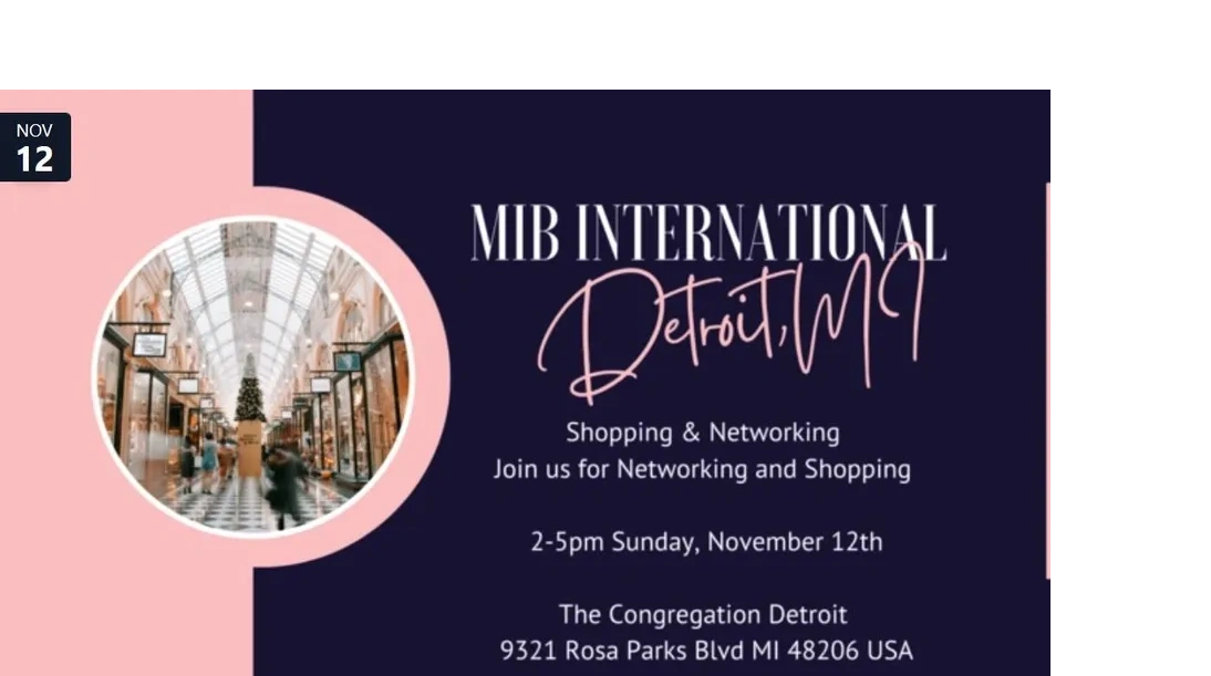 MIB International Detroit Shopping and Networking Event November 12